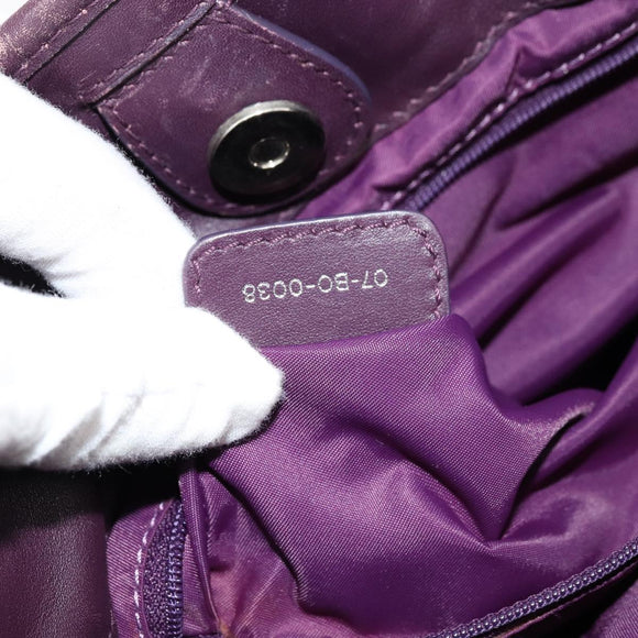 Christian Dior Canage Hand Bag Nylon Purple Silver Auth 176132