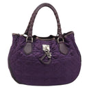 Christian Dior Canage Hand Bag Nylon Purple Silver Auth 176132-13