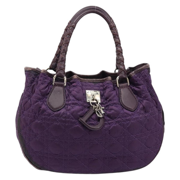 Christian Dior Canage Hand Bag Nylon Purple Silver Auth 176132