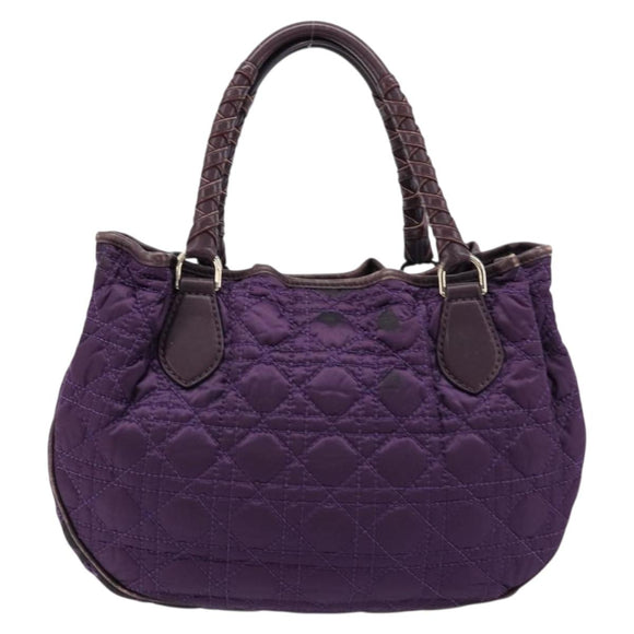 Christian Dior Canage Hand Bag Nylon Purple Silver Auth 176132