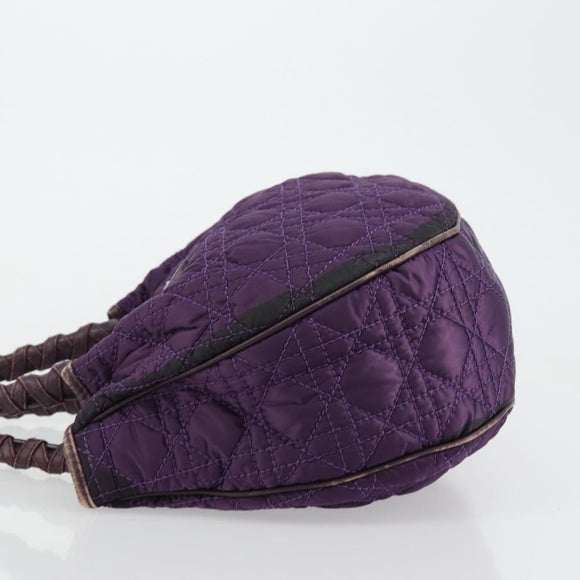 Christian Dior Canage Hand Bag Nylon Purple Silver Auth 176132