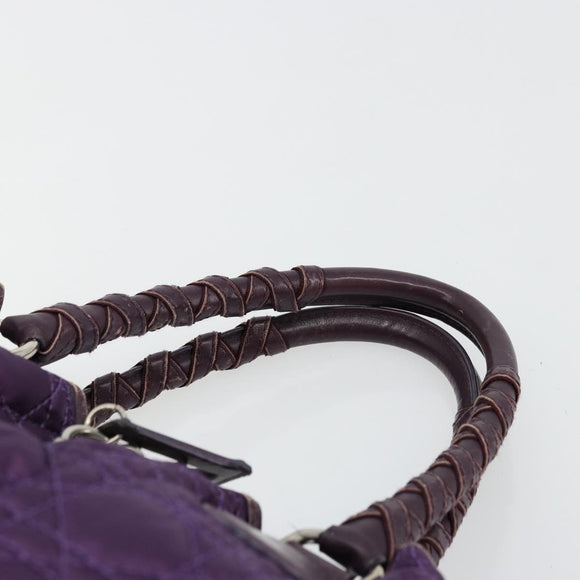 Christian Dior Canage Hand Bag Nylon Purple Silver Auth 176132