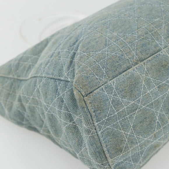 Christian Dior Canage Handtasche Jeansblau Silber Auth 176133