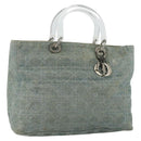 Christian Dior Canage Handtasche Jeansblau Silber Auth 176133-1