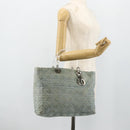 Christian Dior Canage Handtasche Jeansblau Silber Auth 176133-25
