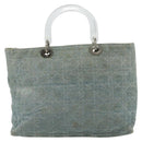 Christian Dior Canage Handtasche Jeansblau Silber Auth 176133-2