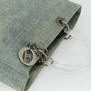 Christian Dior Canage Handtasche Jeansblau Silber Auth 176133-6
