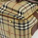 BURBERRY Nova Check Shoulder Bag PVC Beige Gold Auth 176136A-10