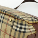 BURBERRY Nova Check Shoulder Bag PVC Beige Gold Auth 176136A-12