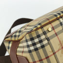 BURBERRY Nova Check Shoulder Bag PVC Beige Gold Auth 176136A-13