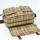 BURBERRY Nova Check Shoulder Bag PVC Beige Gold Auth 176136A-14