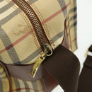 BURBERRY Nova Check Shoulder Bag PVC Beige Gold Auth 176136A-15