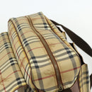 BURBERRY Nova Check Shoulder Bag PVC Beige Gold Auth 176136A-16