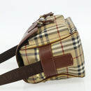 BURBERRY Nova Check Shoulder Bag PVC Beige Gold Auth 176136A-4