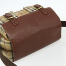 BURBERRY Nova Check Shoulder Bag PVC Beige Gold Auth 176136A-6