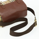 BURBERRY Nova Check Shoulder Bag PVC Beige Gold Auth 176136A-7