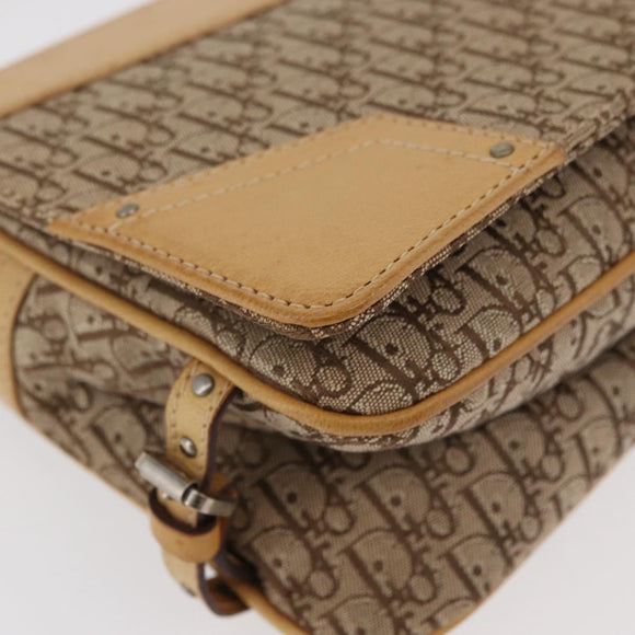 Christian Dior Trotter Canvas Street Chic Umhängetasche Beige Silber Auth 176137A