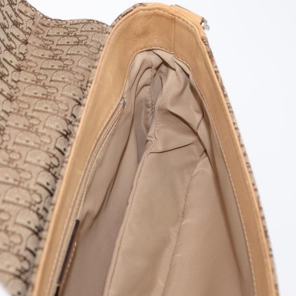 Christian Dior Trotter Canvas Street Chic Umhängetasche Beige Silber Auth 176137A