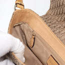 Christian Dior Trotter Canvas Street Chic Umhängetasche Beige Silber Auth 176137A-22