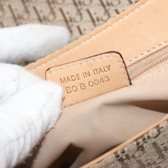 Christian Dior Trotter Canvas Street Chic Umhängetasche Beige Silber Auth 176137A