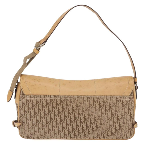 Christian Dior Trotter Canvas Street Chic Umhängetasche Beige Silber Auth 176137A