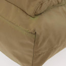 PRADA Hand Bag Nylon Khaki Silver Auth 176138-14
