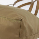 PRADA Hand Bag Nylon Khaki Silver Auth 176138-16