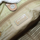 PRADA Hand Bag Nylon Khaki Silver Auth 176138-10