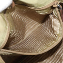 PRADA Hand Bag Nylon Khaki Silver Auth 176138-21