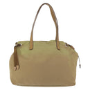 PRADA Hand Bag Nylon Khaki Silver Auth 176138-2