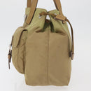 PRADA Hand Bag Nylon Khaki Silver Auth 176138-3