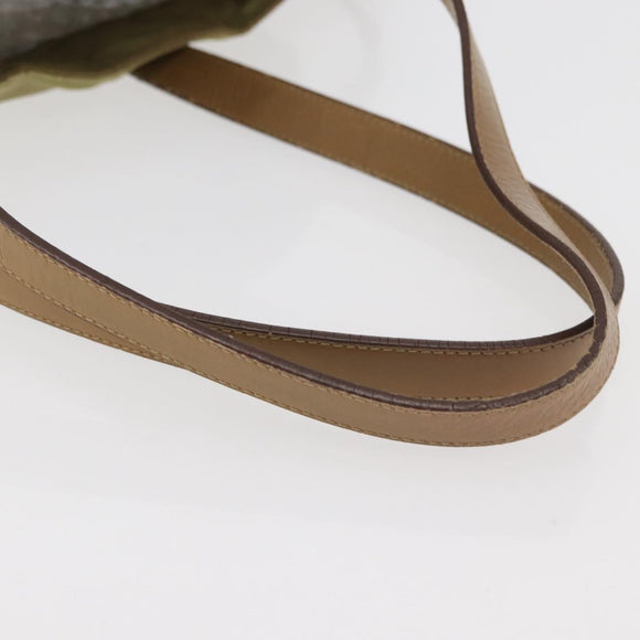 PRADA Hand Bag Nylon Khaki Silver Auth 176138