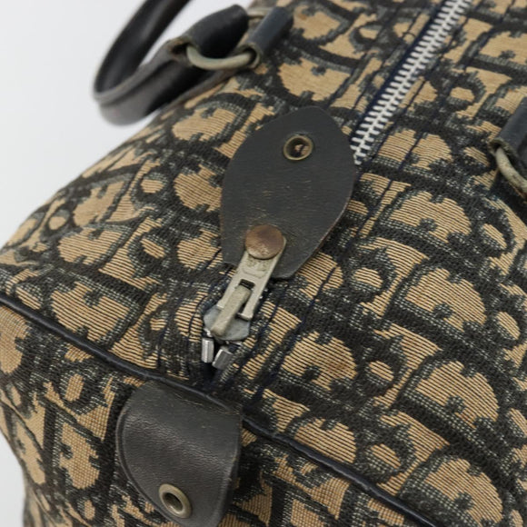 Christian Dior Trotter Canvas Hand Bag Navy Silver Auth 176139