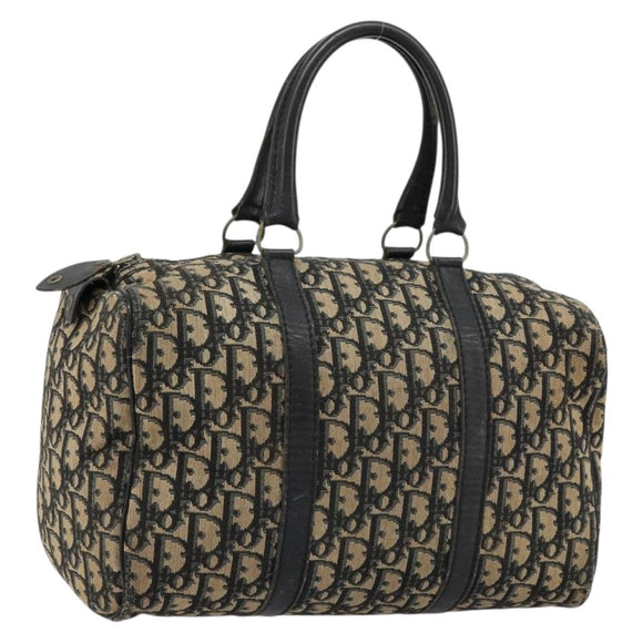 Christian Dior Trotter Canvas Hand Bag Navy Silver Auth 176139