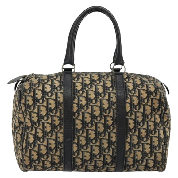Christian Dior Trotter Canvas Hand Bag Navy Silver Auth 176139