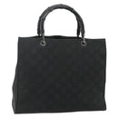 GUCCI GG Canvas Bamboo Handtasche Nylon Schwarz Silber 002 1010 Auth 176148-1