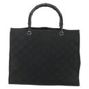 GUCCI GG Canvas Bamboo Handtasche Nylon Schwarz Silber 002 1010 Auth 176148-13