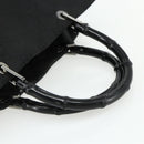 GUCCI GG Canvas Bamboo Handtasche Nylon Schwarz Silber 002 1010 Auth 176148-7
