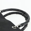 GUCCI GG Canvas Bamboo Handtasche Nylon Schwarz Silber 002 1010 Auth 176148-8