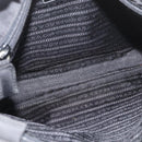 PRADA Hand Bag Nylon Black Silver Auth 176163-11