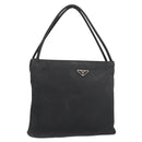 PRADA Hand Bag Nylon Black Silver Auth 176163-1