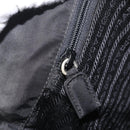 PRADA Hand Bag Nylon Black Silver Auth 176163-23