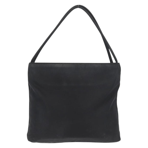 PRADA Hand Bag Nylon Black Silver Auth 176163