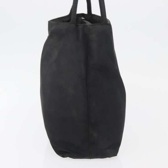 PRADA Hand Bag Nylon Black Silver Auth 176163