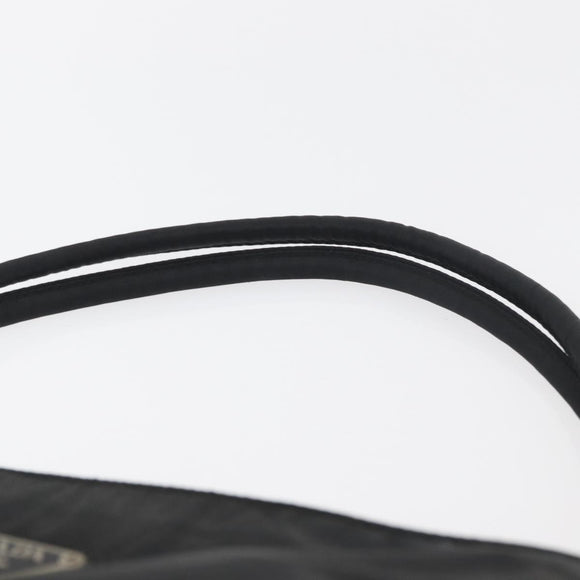 PRADA Hand Bag Nylon Black Silver Auth 176163