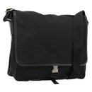PRADA Shoulder Bag Nylon Black Silver Auth 176173-1