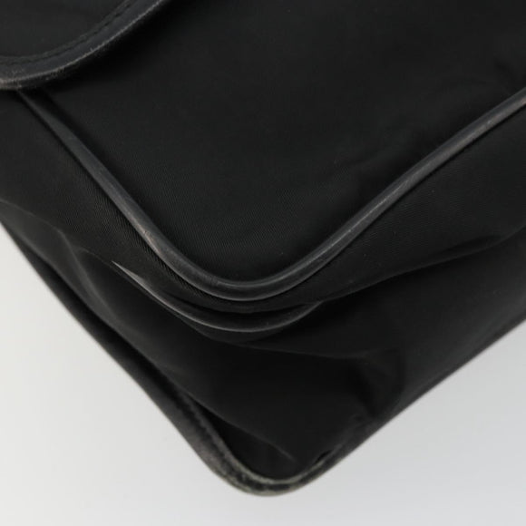PRADA Shoulder Bag Nylon Black Silver Auth 176173