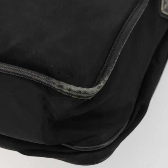 PRADA Shoulder Bag Nylon Black Silver Auth 176173