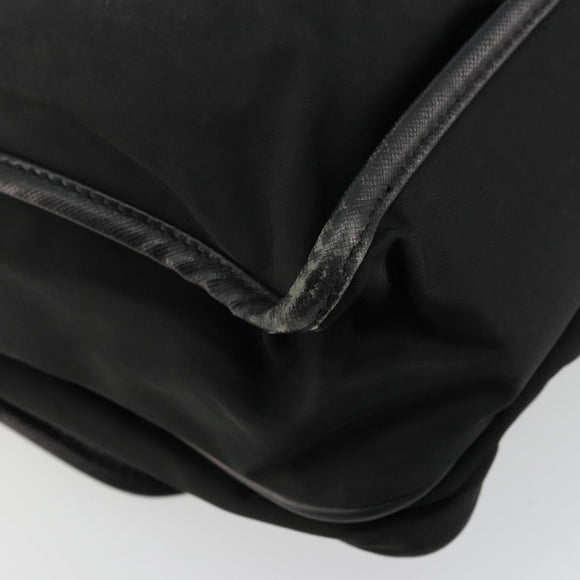 PRADA Shoulder Bag Nylon Black Silver Auth 176173