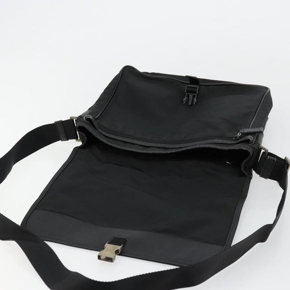 PRADA Shoulder Bag Nylon Black Silver Auth 176173
